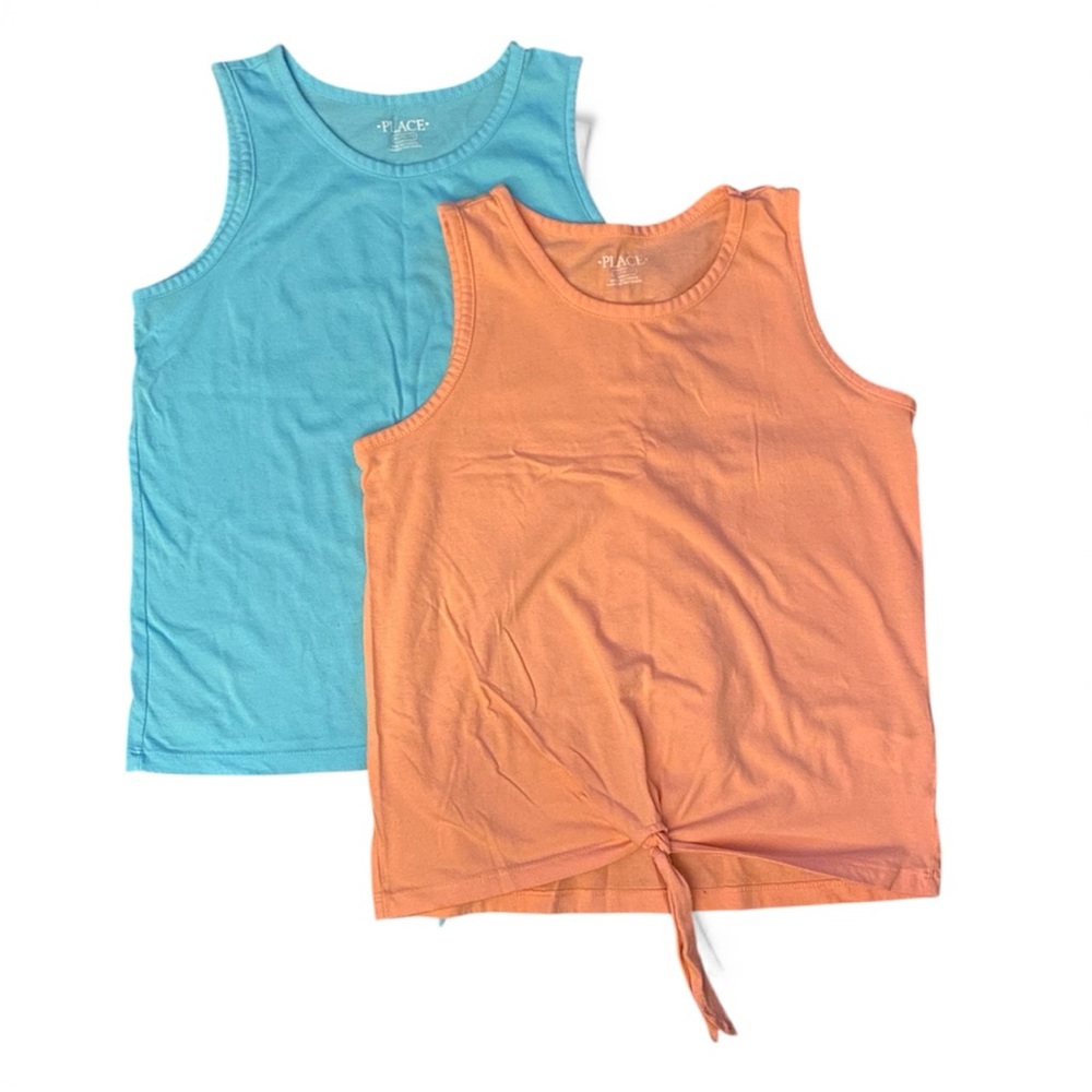 Children's Place 2pc Blue and Orange Tank Tops Size XL (14)
